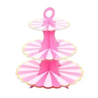 Base de Display para Cupcakes de Carton de 3 Niveles de Color Rosado MASTER CHEF 0761085