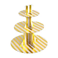 Base de Display para Cupcakes de Carton de 3 Niveles de Color Dorado MASTER CHEF 0761087