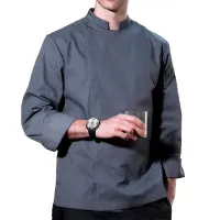 Gabacha de Manga Larga para Chef de Color Negro Talla XL CHECKEDOUT CU155C5900A-XL