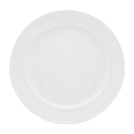 Plato Redondo de Porcelana Borde Ancho de 12 Pulgadas Blanco CATER MAX 856