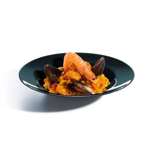 Plato de Vidrio Redondo Evolutions de 28.5 Centimetros de Color Negro ARCOROC P1138
