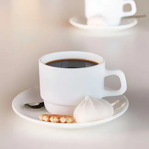 Taza de Vidrio para Restaurante de 80 Mililitros de Color Blanco ARCOROC 22662