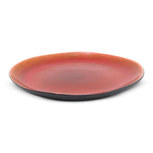 Plato Redondo de Ceramica de 27.5 Centimetros de Color Rojo BELLARTE LDX-P00718