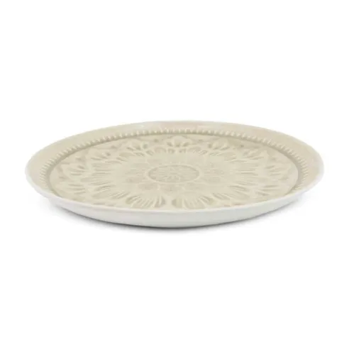 Plato Redondo de Ceramica 21.5 Centimetros Beige BELLARTE LDX-P00138