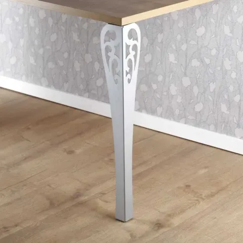 Base para Mesa French de Metal de 9.4 x 9.4 x 70 Centimetros de Color Blanco MASTER CHEF LG006WH