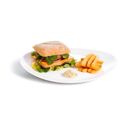 Plato de Vidrio Redondo Coupe para Restaurante de 30 Centimetros de Color Blanco ARCOROC 49145