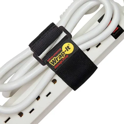Correa para Almacenamiento Elastica de 18 Pulgadas de Color Negro, Set de 3 Unidades WRAP-IT 703-18B