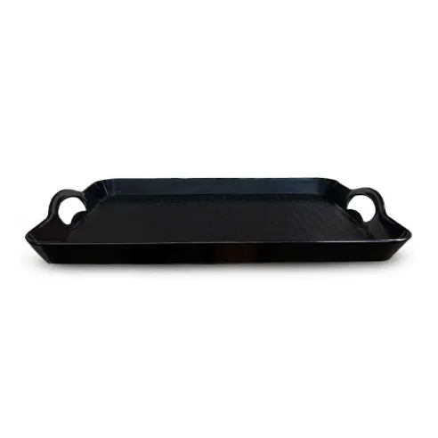Azafate Rectangular de Plastico de 42 x 32 x 4.5 Centimetros de Color Negro MASTER CHEF 9696