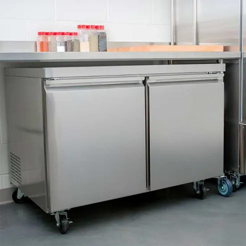 Mesa Undercounter Refrigerada 2 Puertas de Acero Inoxidable 48 Pulgadas U-STAR UUC-48R-E-HC