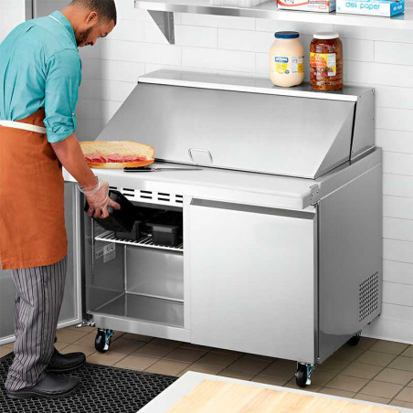 Mesa de Preparacion Mega Top con 2 Puertas de Acero Inoxidable 120 Centimetros U-STAR SCLM2-E-HC