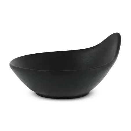 Plato Hoja de Porcelana 8 Centimetros Negro Mate ARNI CS2769-25