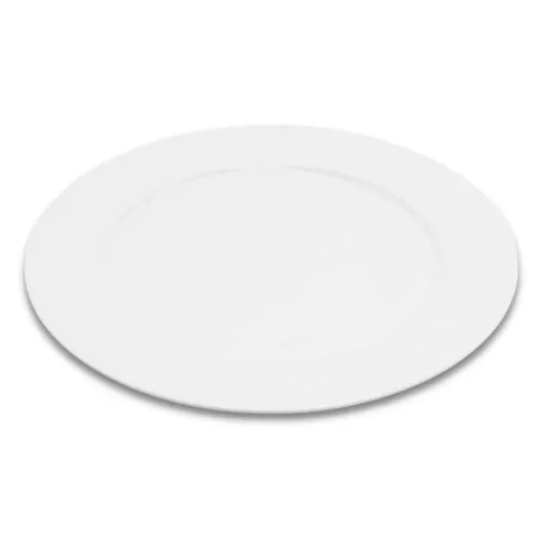 Plato Redondo de Porcelana de Borde Ancho 10.25 Pulgadas Blanco ARNI S4085