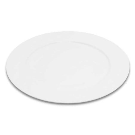 Plato Redondo de Porcelana de Borde Ancho 10.25 Pulgadas Blanco ARNI S4085