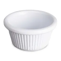 Ramekin de Melamina Ranurado para 4 Onzas Color Blanco MASTER CHEF RFM-04WH