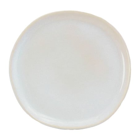 Plato Redondo de Ceramica 20.5 Centimetros Blanco Hueso BELLARTE LDX-P00357