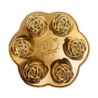 Molde Mini Chimenea de Rosas con 6 Cavidades de 9.5 Pulgadas Color Dorado TIPS XLL-002
