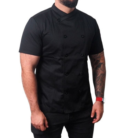 Gabacha Cruzada, Color Negra, Manga Corta, Talla 3XL CHECKEDOUT CU102D0100A-3XL