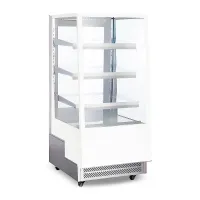 Vitrina Exhibidora Refrigerada 4 Niveles de Acero Inoxidable 57 x 29 x 26 Pulgadas Blanca QUANTUM PRO VR-300LW