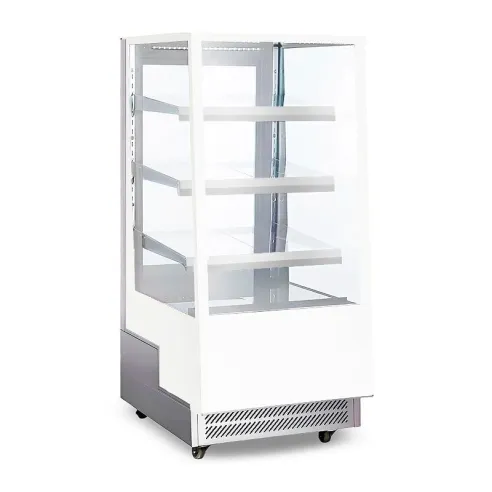 Vitrina Exhibidora Refrigerada 4 Niveles de Acero Inoxidable 57 x 29 x 26 Pulgadas Blanca QUANTUM PRO VR-300LW