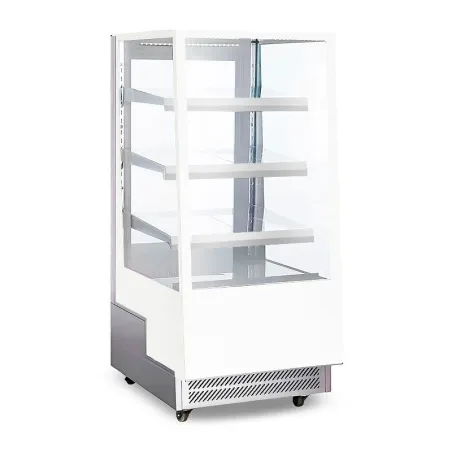 Vitrina Exhibidora Refrigerada 4 Niveles de Acero Inoxidable 57 x 29 x 26 Pulgadas Blanca QUANTUM PRO VR-300LW