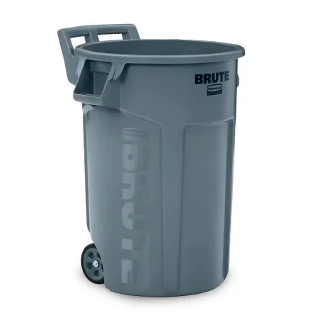Basurero Redondo de 44 Galones de Color Gris Brute con 2 Ruedas RUBBERMAID 2131929
