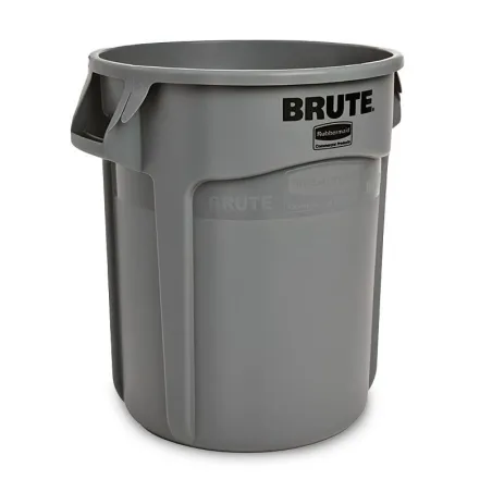 Basurero Brute Redondo de 10 Galones, Color Gris  RUBBERMAID FG261000GRAY