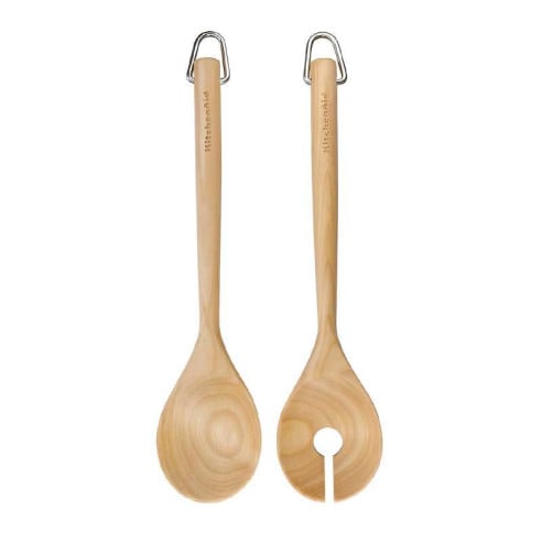 Juego de Servicio para Ensalada de Madera de Abedul 30 Centimetros KITCHEN AID KQR713OHE