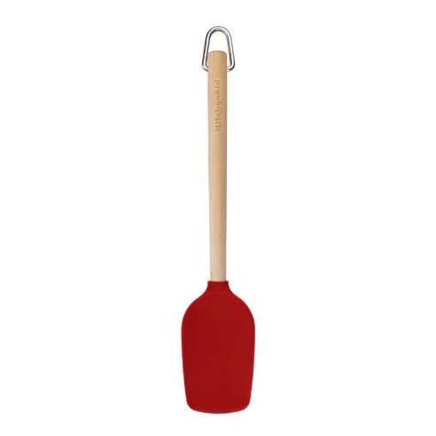 Cuchara Espatula de Madera de Abedul con Punta de Silicon Rojo KITCHEN AID KQR730OHERE