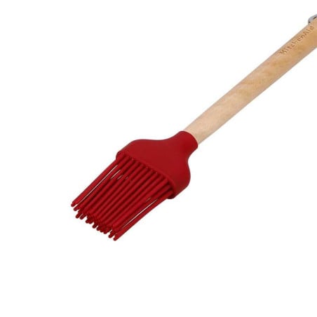 Brocha Pastelera de Madera de Abedul con Cabezal de Silicon Rojo 22 Centimetros KITCHEN AID KQR733OHERE