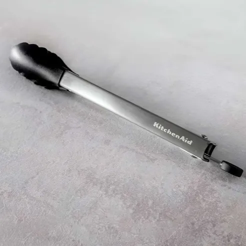 Pinza de Acero Inoxidable con Punta de Silicon Negro KITCHEN AID KQG094OHOBE