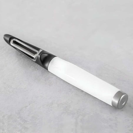 Pelador Europeo Clasico de Acero Inoxidable con Puno Blanco KITCHEN AID KCG112OHWHE