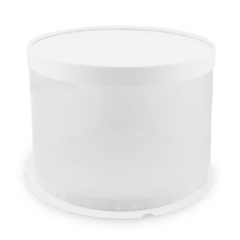 Caja Porta Queque Redonda Blanca de 26 x 26 x 16 Centimetros MASTER CHEF 0761092