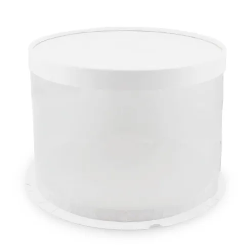 Caja Porta Queque Redonda Blanca de 26 x 26 x 16 Centimetros MASTER CHEF 0761092