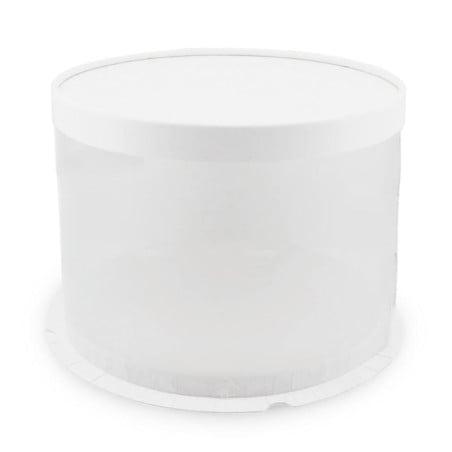 Caja Porta Queque Redonda Blanca de 26 x 26 x 16 Centimetros MASTER CHEF 0761092