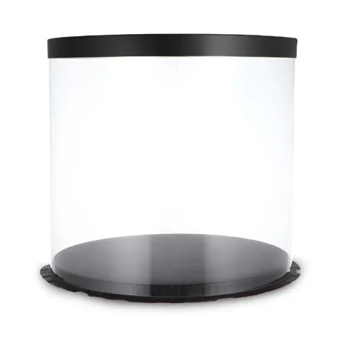 Caja Porta Queque Redonda Negra de 22 x 22 x 16 Centimetros MASTER CHEF 0761095