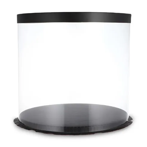 Caja Porta Queque Redonda Negra de 30 x 30 x 18 Centimetros MASTER CHEF 0761097