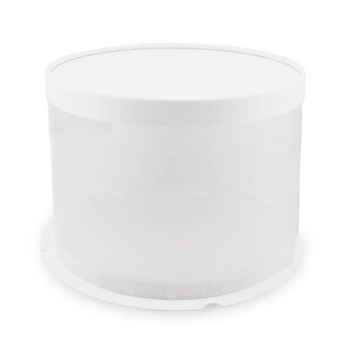 Caja Porta Queque Redonda Blanca de 22 x 22 x 16 Centimetros MASTER CHEF 0761091