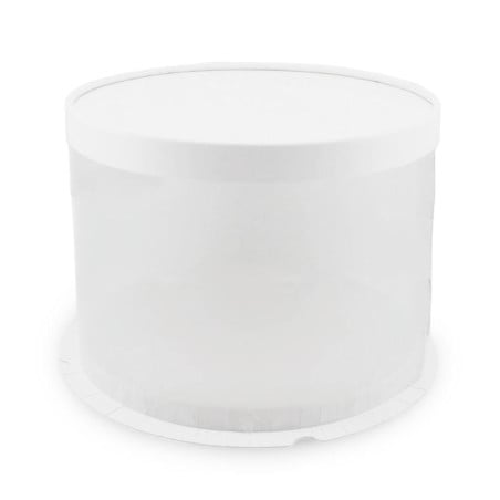 Caja Porta Queque Redonda Blanca de 22 x 22 x 16 Centimetros MASTER CHEF 0761091