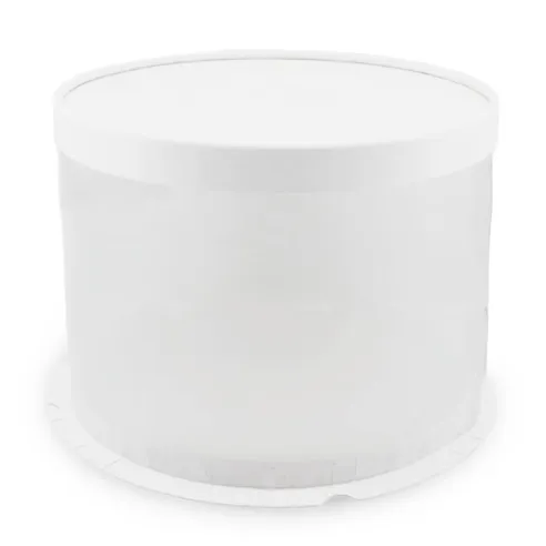 Caja Porta Queque Redonda Blanca de 35 x 35 x 16 Centimetros MASTER CHEF 0761094