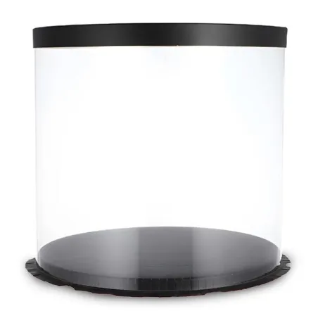 Caja Porta Queque Redonda Negra de 35 x 35 x 18 Centimetros MASTER CHEF 0761098