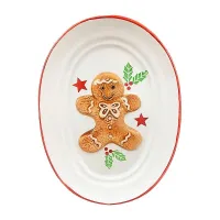 Plato Ovalado de Ceramica Muneco de Jengibre 26 x 18.5 Centimetros TIPS 24B12-06