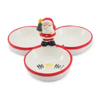 Plato Triple Redondo de Ceramica Navideno 21 Centimetros TIPS 24B12-15
