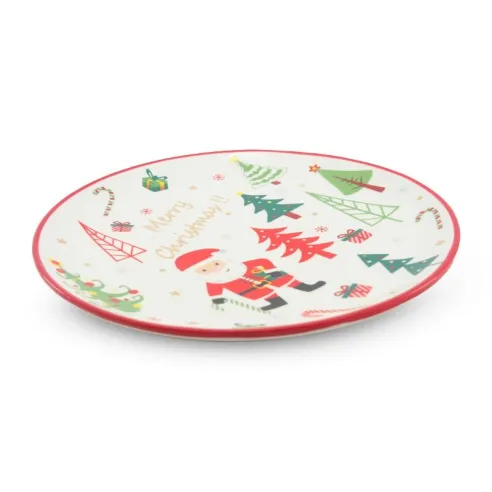 Plato Redondo Coupe de Ceramica Navideno 26 Centimetros TIPS 24D05-08