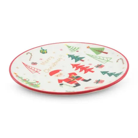 Plato Redondo Coupe de Ceramica Navideno 26 Centimetros TIPS 24D05-08