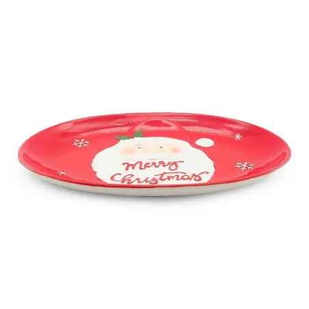 Plato Ovalado Coupe Navideno de Ceramica 26 Centimetros TIPS 24D05-16