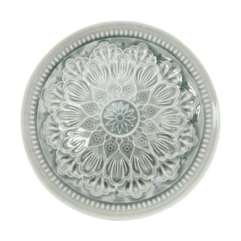 Plato Redondo de Ceramica 27 Centimetros Gris BELLARTE LDX-P00136