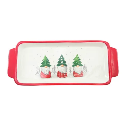 Platon Rectangular Navideno de Ceramica 38 Centimetros TIPS 24B12-16