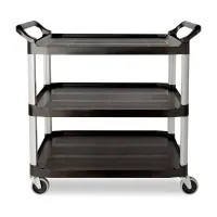 Carrito Utilitario Abierto, Color Negro RUBBERMAID FG409100BLA