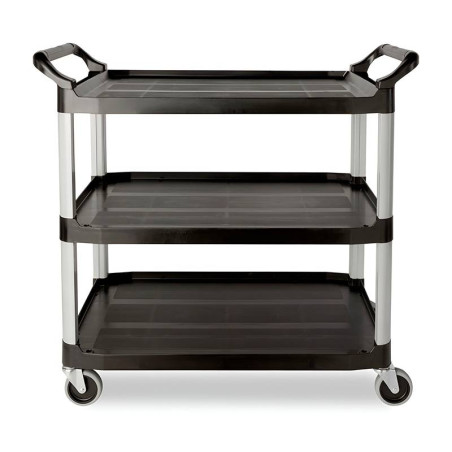 Carrito Utilitario Abierto, Color Negro RUBBERMAID FG409100BLA