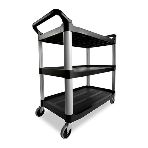 Carrito Utilitario Abierto, Color Negro RUBBERMAID FG409100BLA